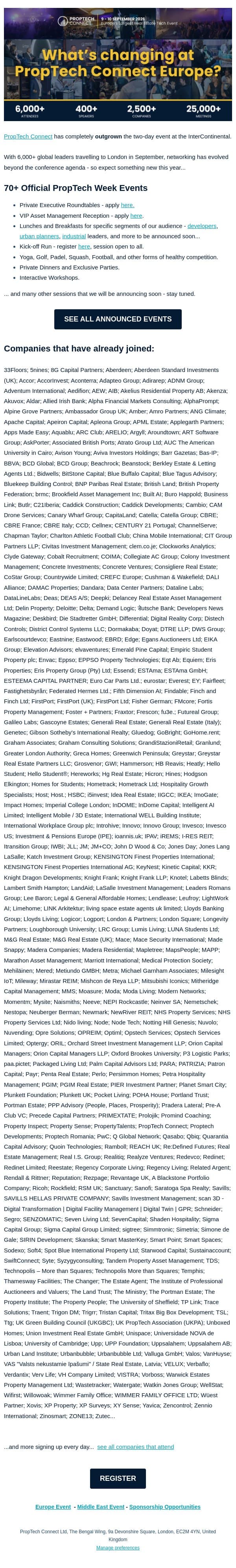 Something has changed at PropTech Connect... (Part 2) email from PropTech Connect screenshot