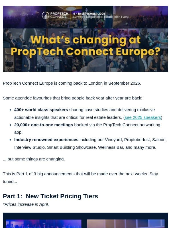 Something has changed at PropTech Connect... (Part 1) email from PropTech Connect