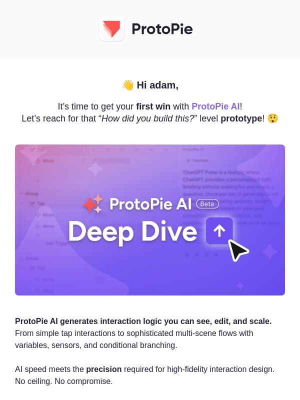 ProtoPie AI: Less Complexity, More Control ๐ฎ email from ProtoPie