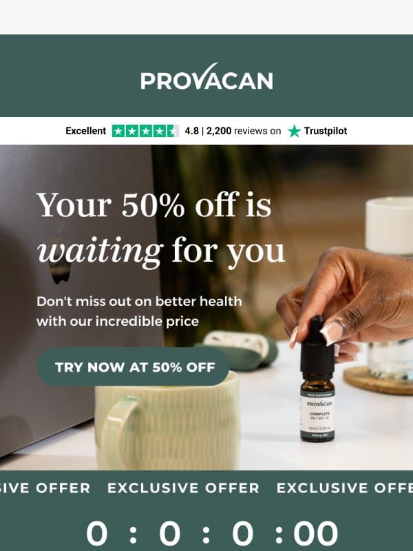 Last chance for daily wellbeing at only 23p 📢 email from Provacan