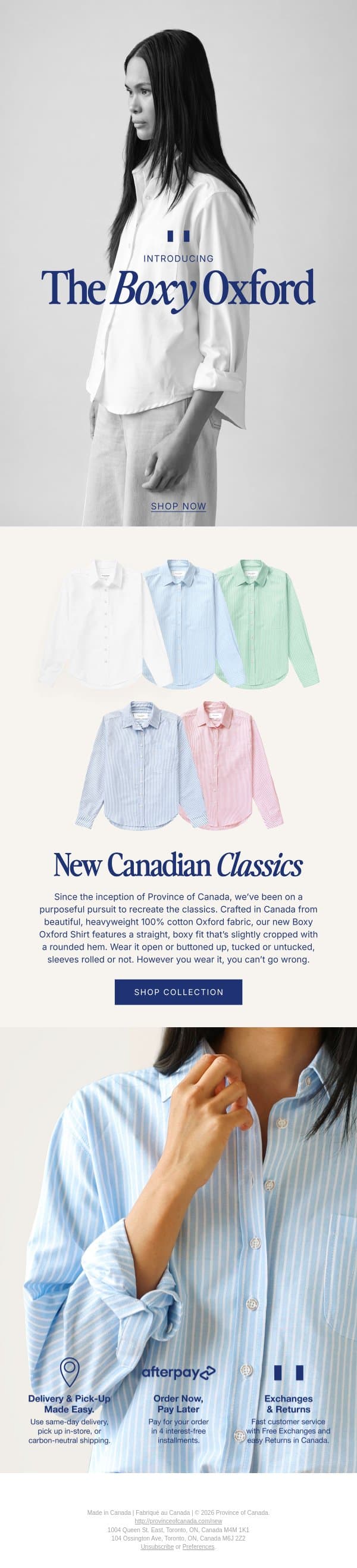 The Boxy Oxford email from Province of Canada screenshot
