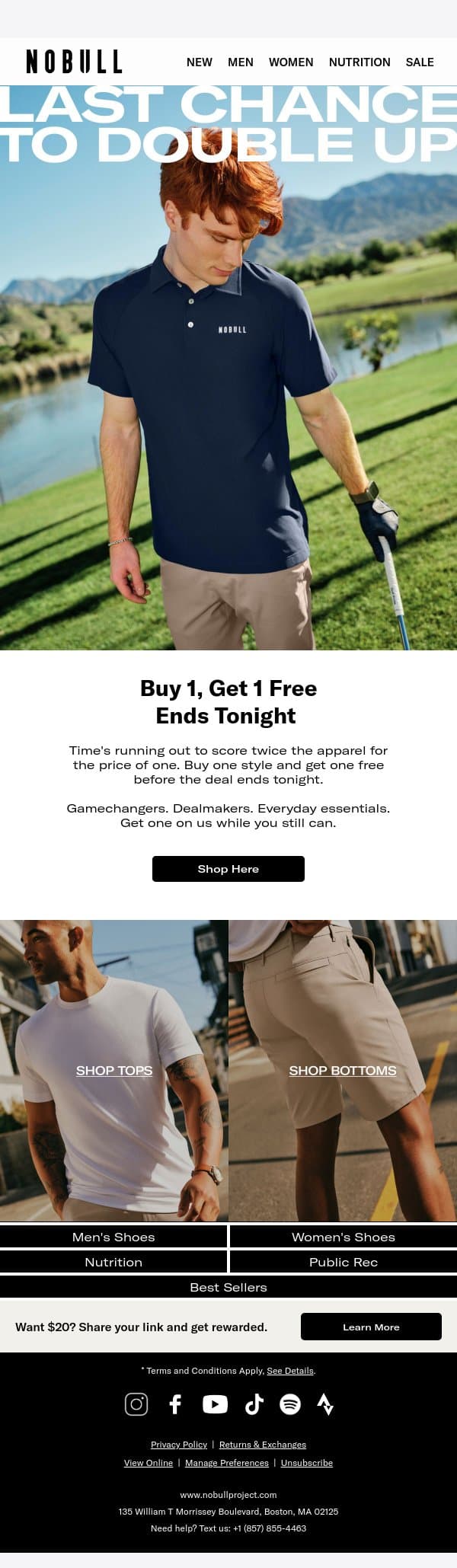 Ends Tonight: Buy 1, Get 1 Free email from Public Rec screenshot