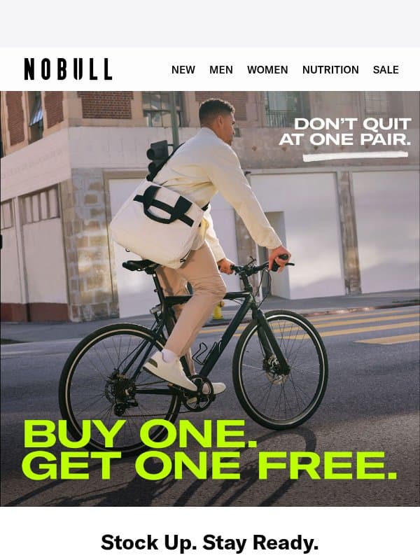 Buy One. Get One Free. Pants, Sweats, and Shirts email from Public Rec