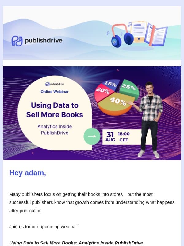 πHow to increase your sales with PublishDrive Analytics email from PublishDrive