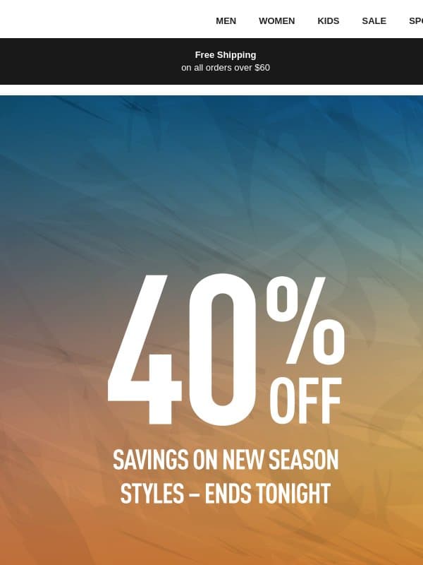 Get Ready for Fall With 40% Off email from Puma