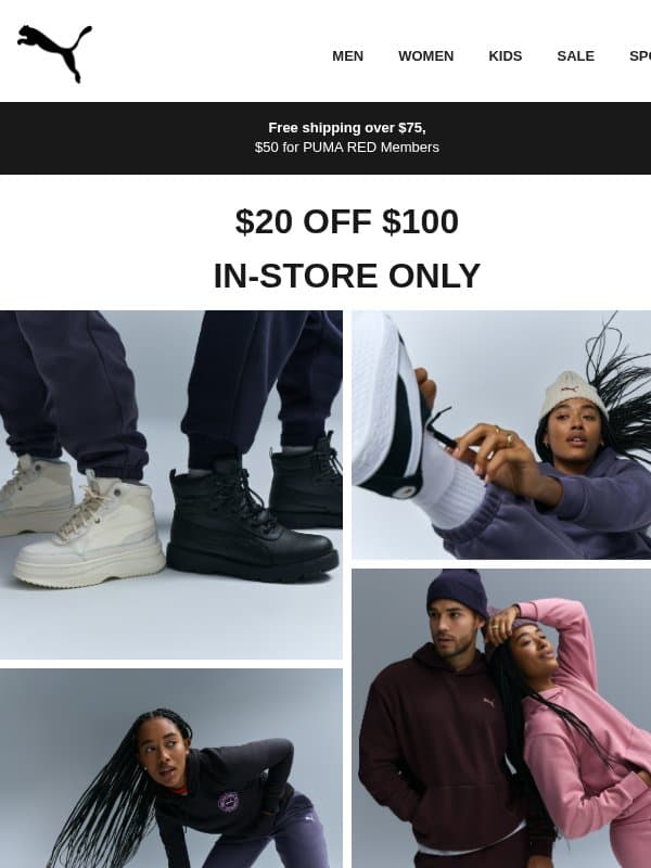 A Little More Off Your Fall Favorites email from Puma