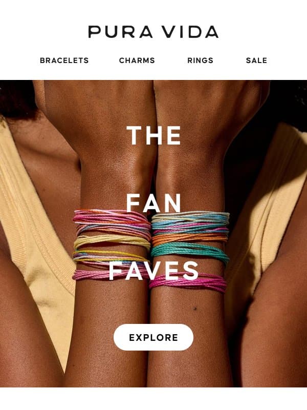 Last Look: Shop Our Best Sellers email from Pura Vida Bracelets