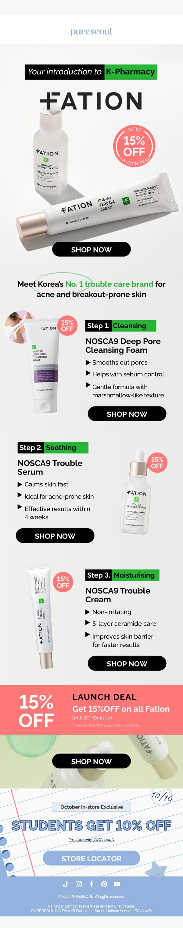 FATION 🥼Your introduction to K-Pharmacy email from Pureseoul screenshot