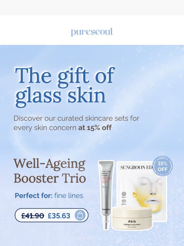 15% off your winter skin routine ❄️ email from Pureseoul