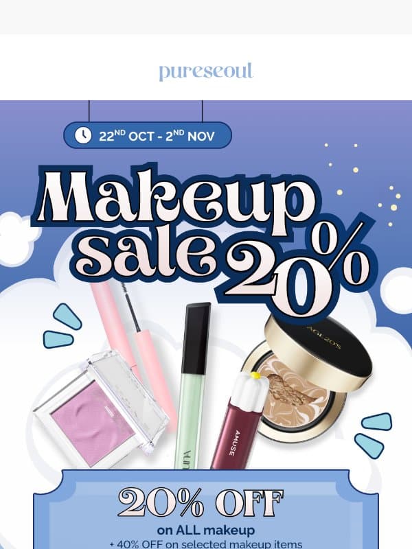 20%OFF ALL K-Makeup ππ email from Pureseoul