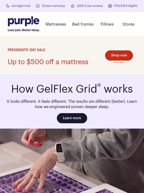 No other mattress can do this email from Purple