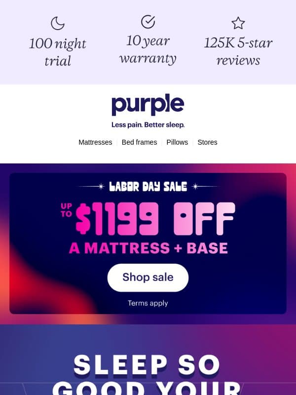 You're not tired, you're under-slept email from Purple