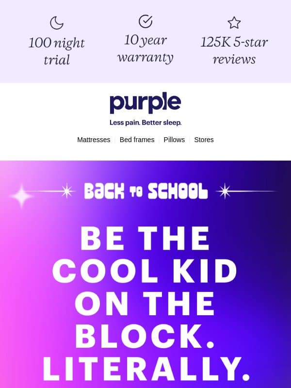 How to be the cool kid email from Purple