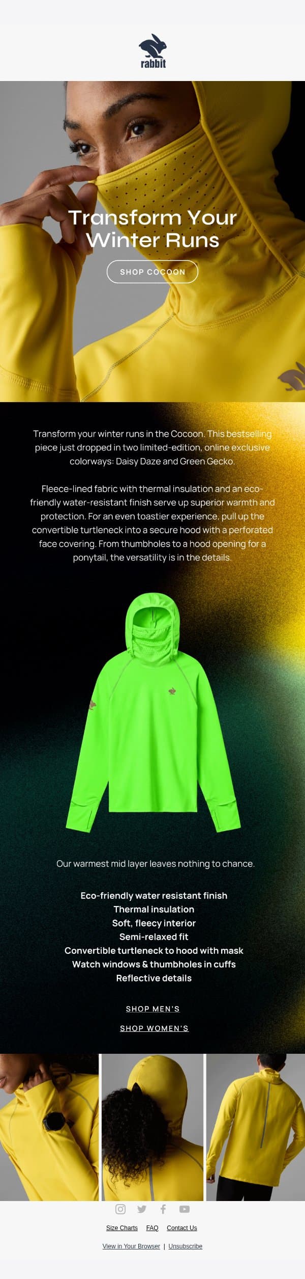 Transform Your Winter Runs email from Rabbit screenshot