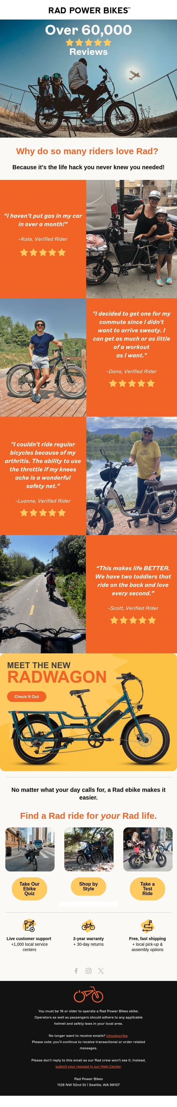Real Rad Riders. π Real Wins. email from Rad Power Bikes screenshot