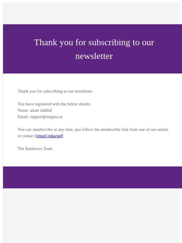 Thank you for subscribing to our newsletter email from Rainbows Hospice for Children and Young People