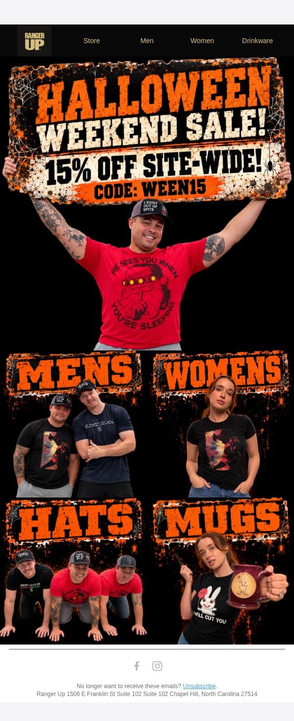 It's a Ween Sale! a Halloween SALE! email from Ranger Up screenshot