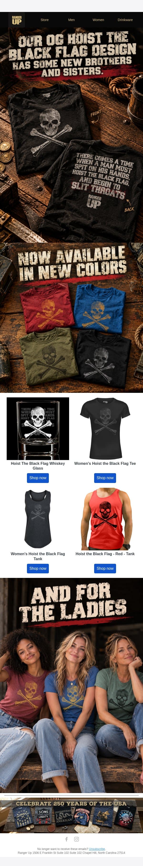 Hoist the Black Flag. 🏴☠️ email from Ranger Up screenshot
