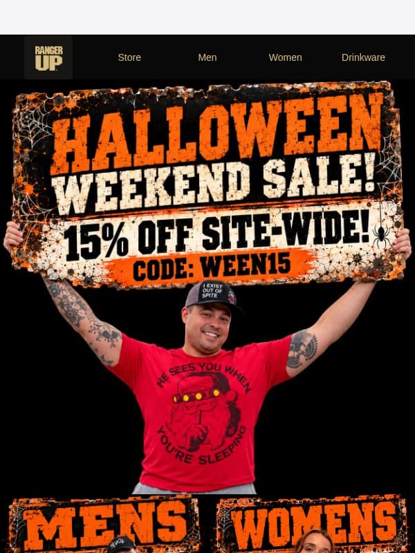 It's a Ween Sale! a Halloween SALE! email from Ranger Up