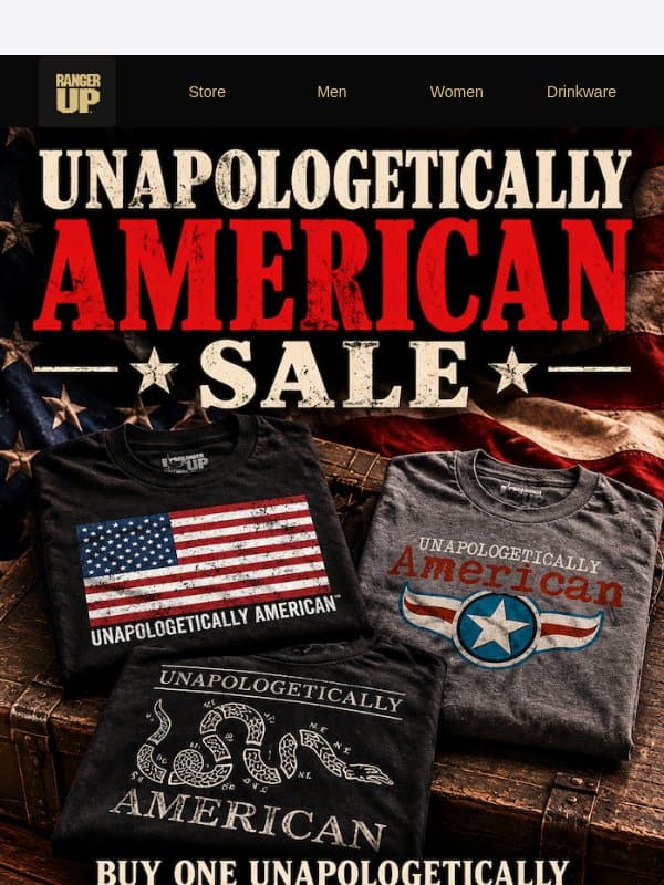 Unapologetically American Sale! email from Ranger Up