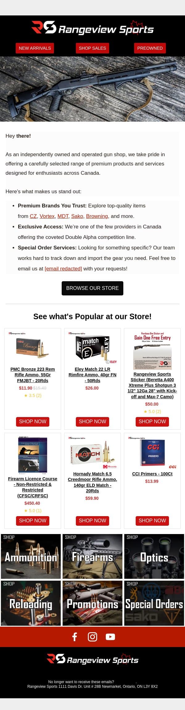 Find the Gear you need at Rangeview Sports email from Rangeview Sports screenshot
