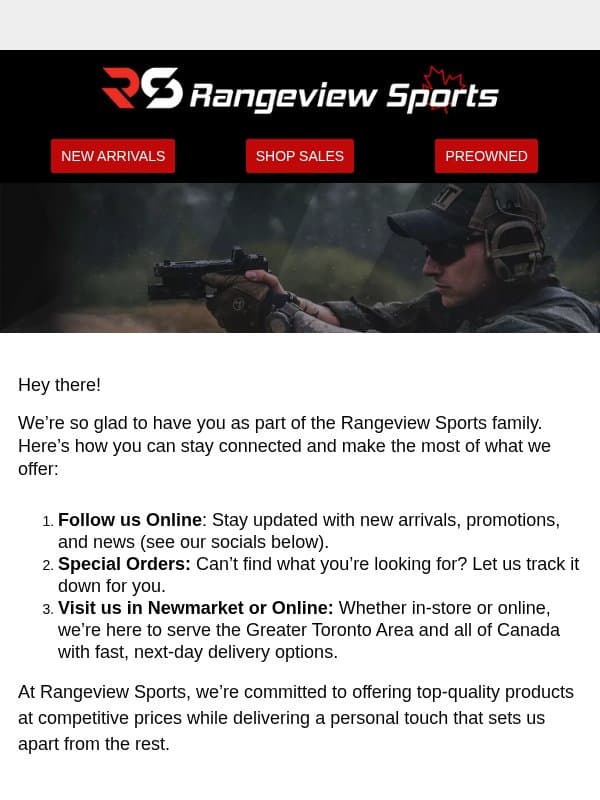 Stay Connected with us at Rangeview Sports email from Rangeview Sports