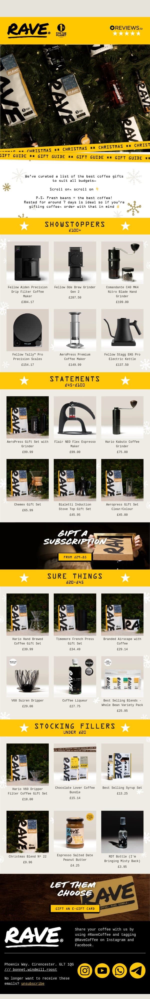 Ho-Ho-Hold Up..! โ๐
email from Rave Coffee screenshot