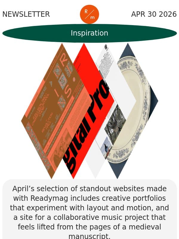 Portfolios and a site as a digital poster email from Readymag