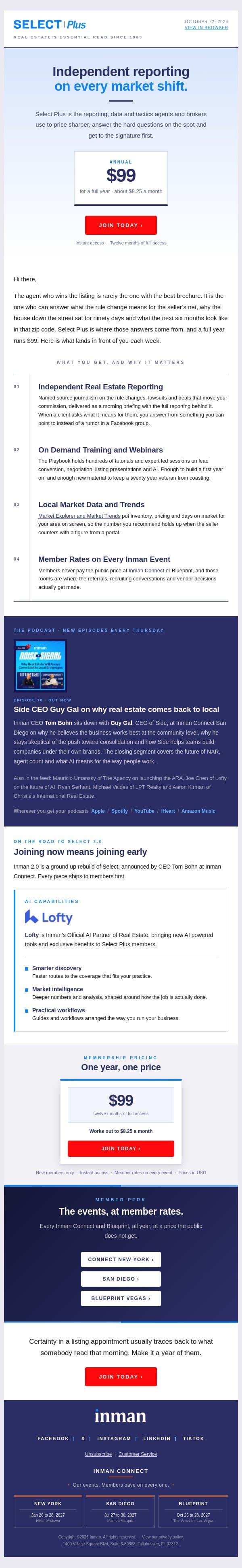 The reporting, data and analysis agents need email from Real Estate Connect screenshot