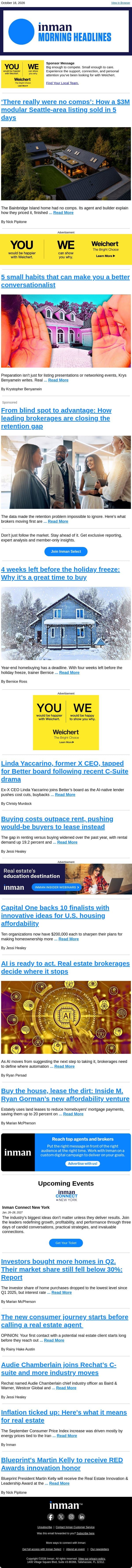‘There really were no comps’: How a $3M modular Seattle-area listing sold in 5 days email from Real Estate Connect screenshot