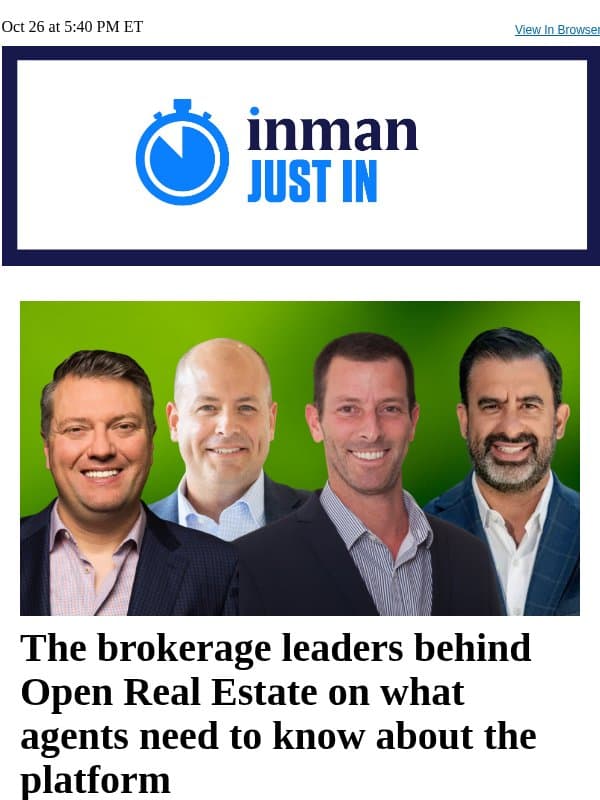 The leaders behind Open Real Estate on what you need to know email from Real Estate Connect