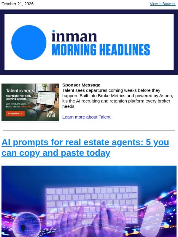 AI prompts for real estate agents: 5 you can copy and paste today email from Real Estate Connect