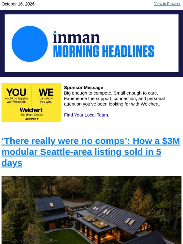 ‘There really were no comps’: How a $3M modular Seattle-area listing sold in 5 days email from Real Estate Connect