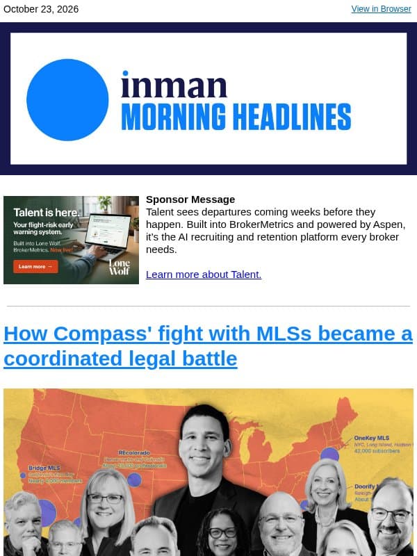 How Compass' fight with MLSs became a coordinated legal battle email from Real Estate Connect