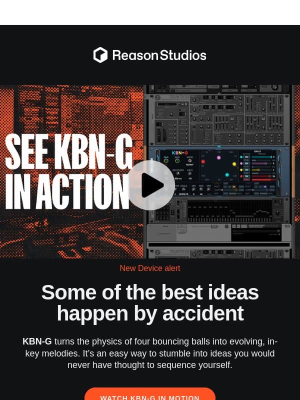 Watch four bouncing balls spark your next melody idea email from Reason Studios