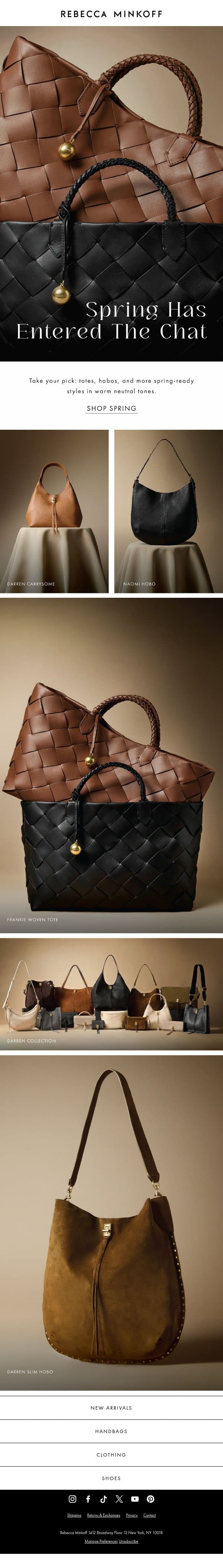 In the Mood for Something New? email from Rebecca Minkoff screenshot