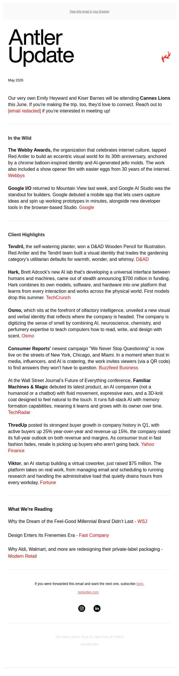 Antler Update: Hark, Google I/O, Osmo, and more email from Red Antler screenshot