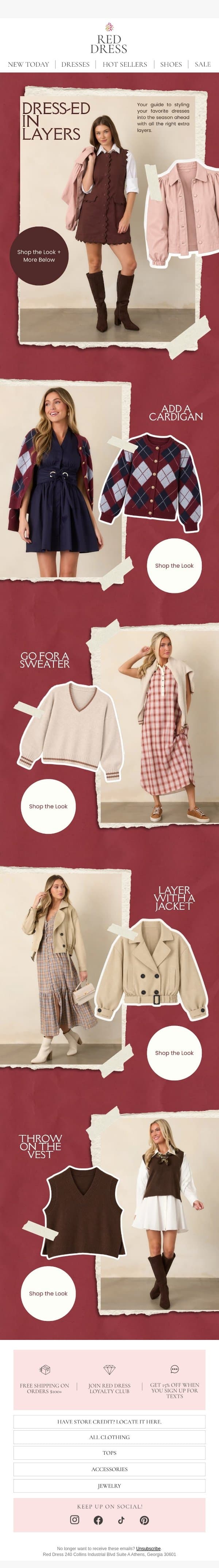 NEW Ways to Wear Your Dresses email from Red Dress Boutique screenshot