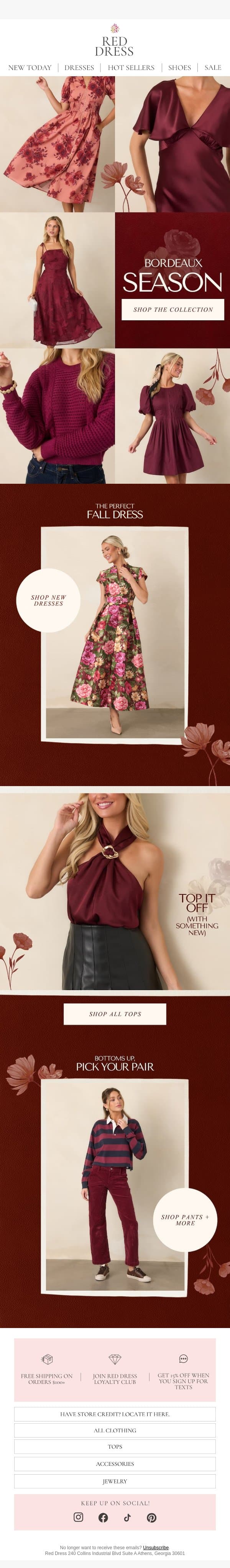Ready for something NEW? email from Red Dress Boutique screenshot