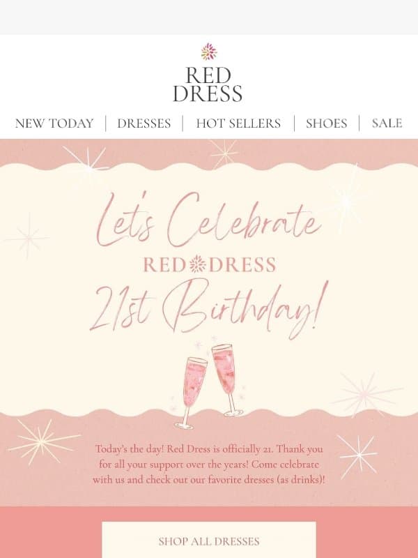 Dress Up, Drinks Up 🥂 email from Red Dress Boutique
