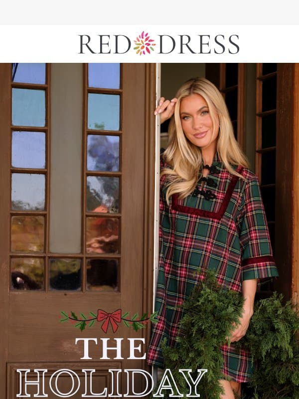 The Holiday Shop is Open🎄 email from Red Dress Boutique