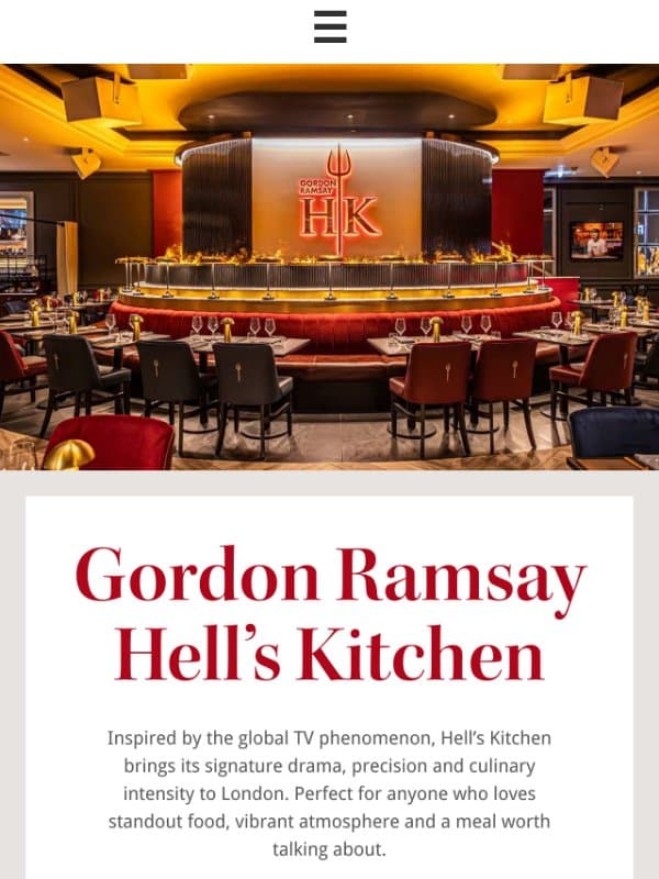 Exclusive: Hell’s Kitchen has arrived in London email from Red Letter Days