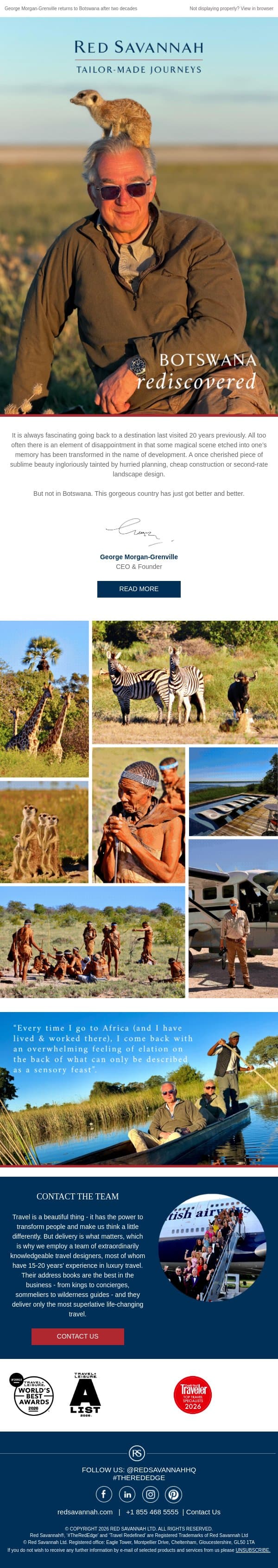 Botswana Rediscovered email from Red Savannah screenshot