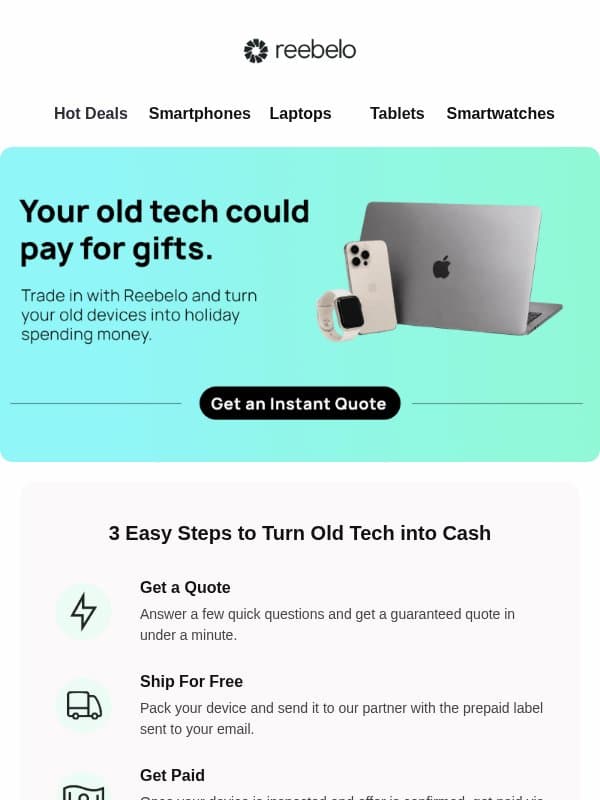 Don’t buy gifts until you see this. email from Reebelo