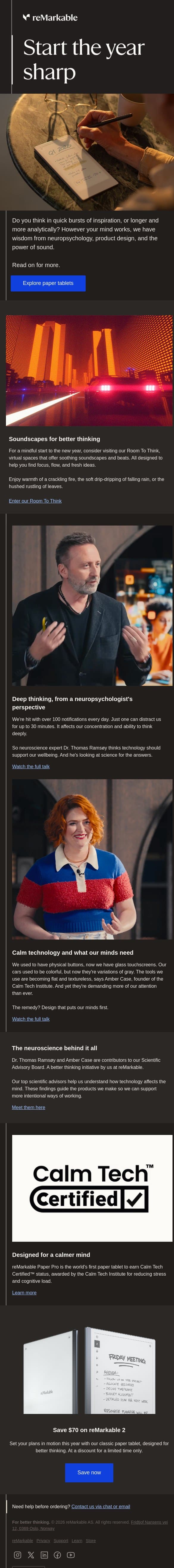 How to think better in 2026 email from reMarkable screenshot