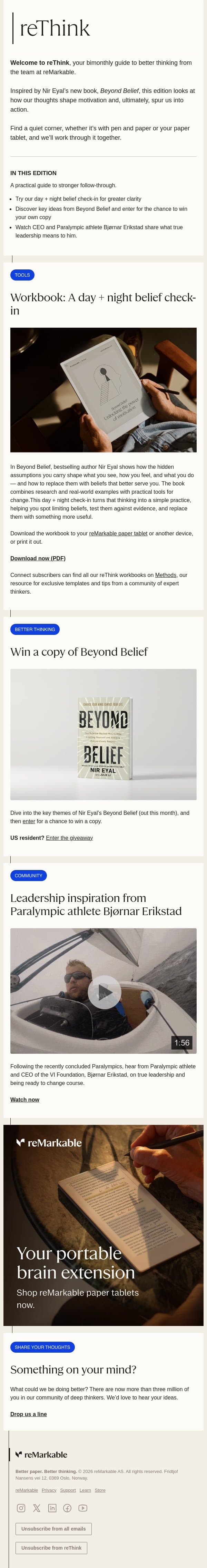 reThink: The hidden forces behind motivation email from reMarkable screenshot