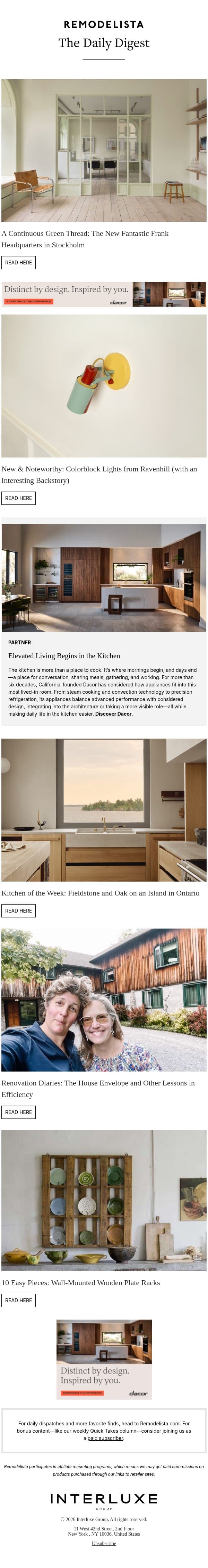 A Continuous Green Thread: The New Fantastic Frank Headquarters in Stockholm email from Remodelista screenshot