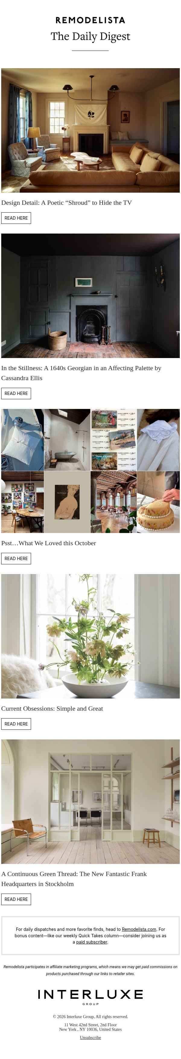 Design Detail: A Poetic “Shroud” to Hide the TV email from Remodelista screenshot