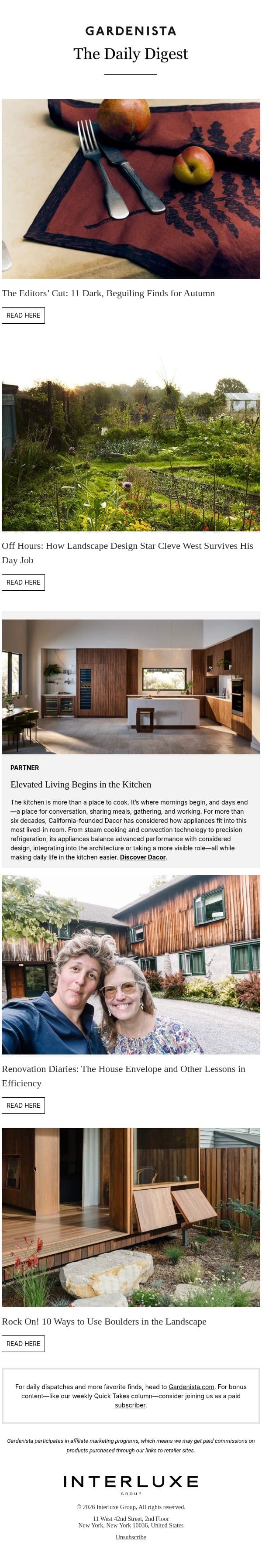 The Editors’ Cut: 11 Dark, Beguiling Finds for Autumn email from Remodelista screenshot