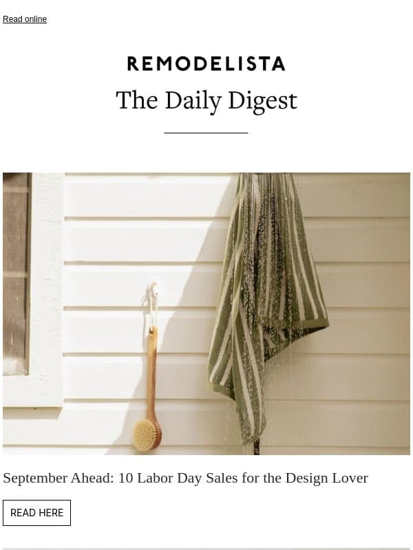 September Ahead: 10 Labor Day Sales for the Design Lover email from Remodelista